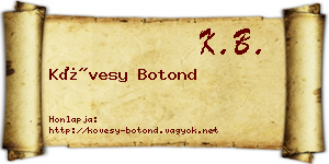 Kövesy Botond névjegykártya