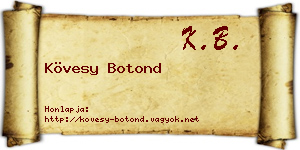 Kövesy Botond névjegykártya